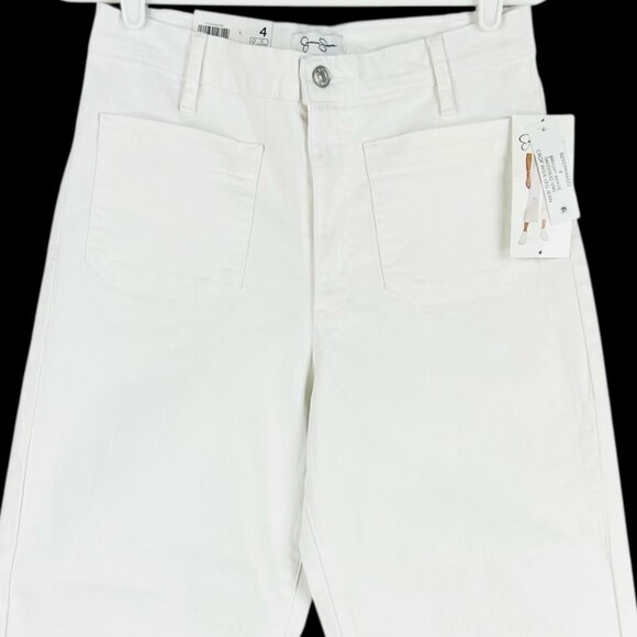 Jessica Simpson Women's White Stretch Wide Leg Crop Jeans Size 4 High Rise NWT - Picture 3 of 11